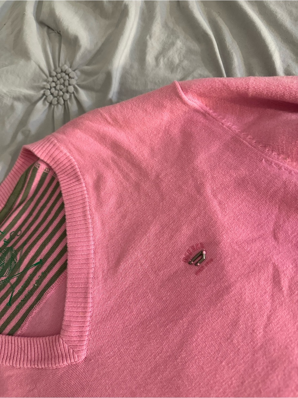 Diesel Pink Crewneck Sweater with Logo Pin